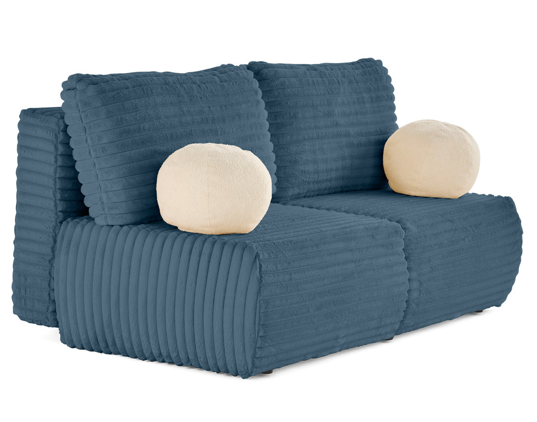 Canapé 3 places convertible en fausse fourrure côtelée Marvin