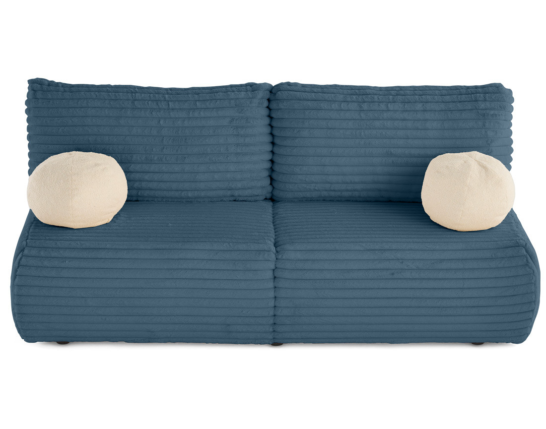 Canapé 3 places convertible en fausse fourrure côtelée Marvin