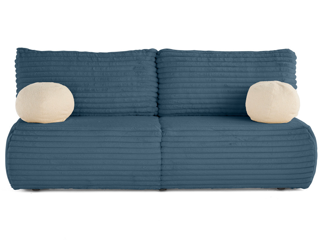 Canapé 3 places convertible en fausse fourrure côtelée Marvin