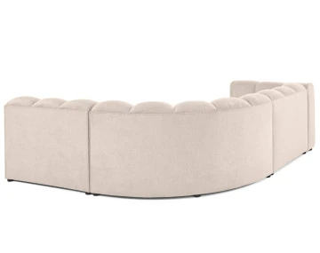Canapé modulable d'angle droit 4 places avec accoudoir en tissu texturé Debbie