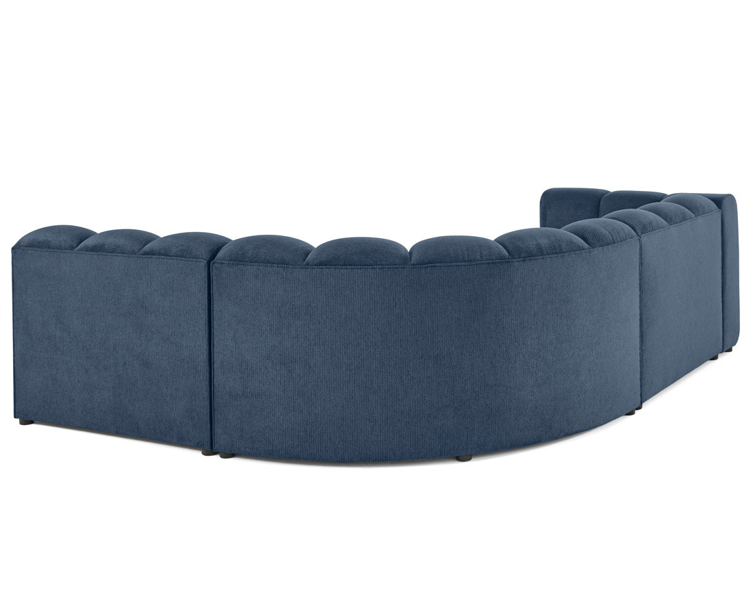 Canapé modulable d'angle droit 4 places avec accoudoir en tissu texturé Debbie