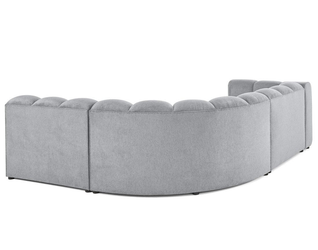 Canapé modulable d'angle droit 4 places avec accoudoir en tissu texturé Debbie Canapé modulable d'angle droit 4 places avec accoudoir en tissu texturé Debbie