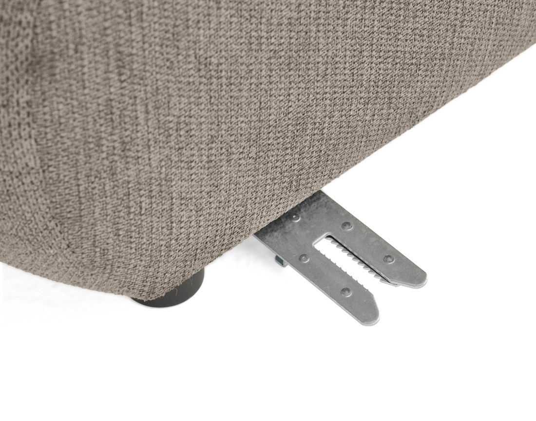 Canapé modulable d'angle droit 4 places avec accoudoir en tissu texturé Debbie