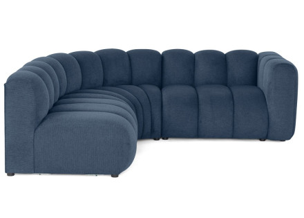 Canapé modulable d'angle gauche 4 places avec accoudoir en tissu texturé Debbie