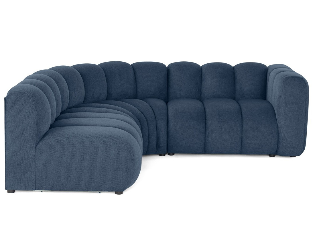 Canapé modulable d'angle gauche 4 places avec accoudoir en tissu texturé Debbie Canapé modulable d'angle gauche 4 places avec accoudoir en tissu texturé Debbie