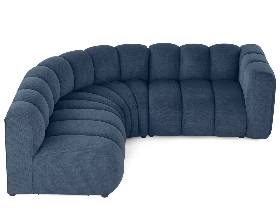 Canapé modulable d'angle gauche 4 places avec accoudoir en tissu texturé Debbie Canapé modulable d'angle gauche 4 places avec accoudoir en tissu texturé Debbie