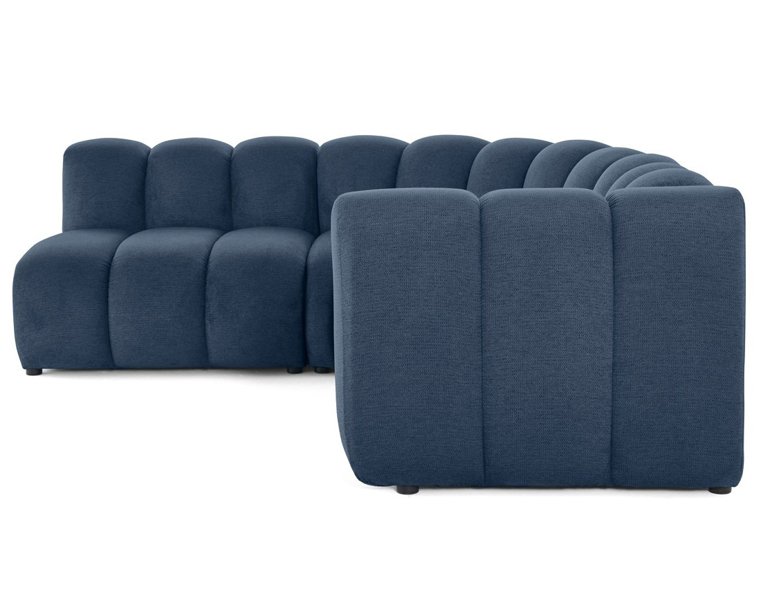 Canapé modulable d'angle gauche 4 places avec accoudoir en tissu texturé Debbie Canapé modulable d'angle gauche 4 places avec accoudoir en tissu texturé Debbie