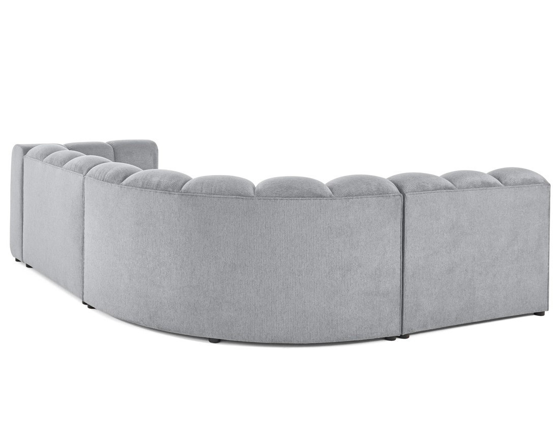 Canapé modulable d'angle gauche 4 places avec accoudoir en tissu texturé Debbie Canapé modulable d'angle gauche 4 places avec accoudoir en tissu texturé Debbie