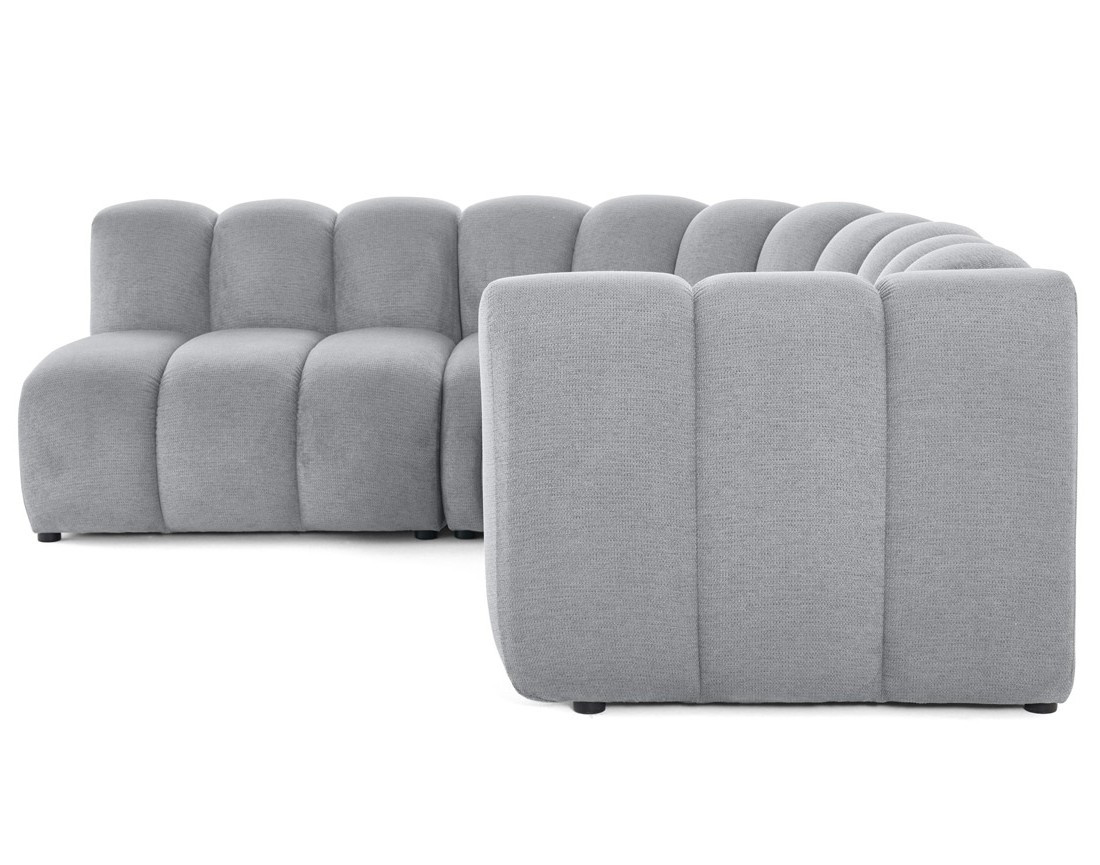 Canapé modulable d'angle gauche 4 places avec accoudoir en tissu texturé Debbie Canapé modulable d'angle gauche 4 places avec accoudoir en tissu texturé Debbie