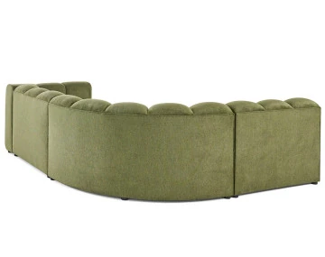 Canapé modulable d'angle gauche 4 places avec accoudoir en tissu texturé Debbie