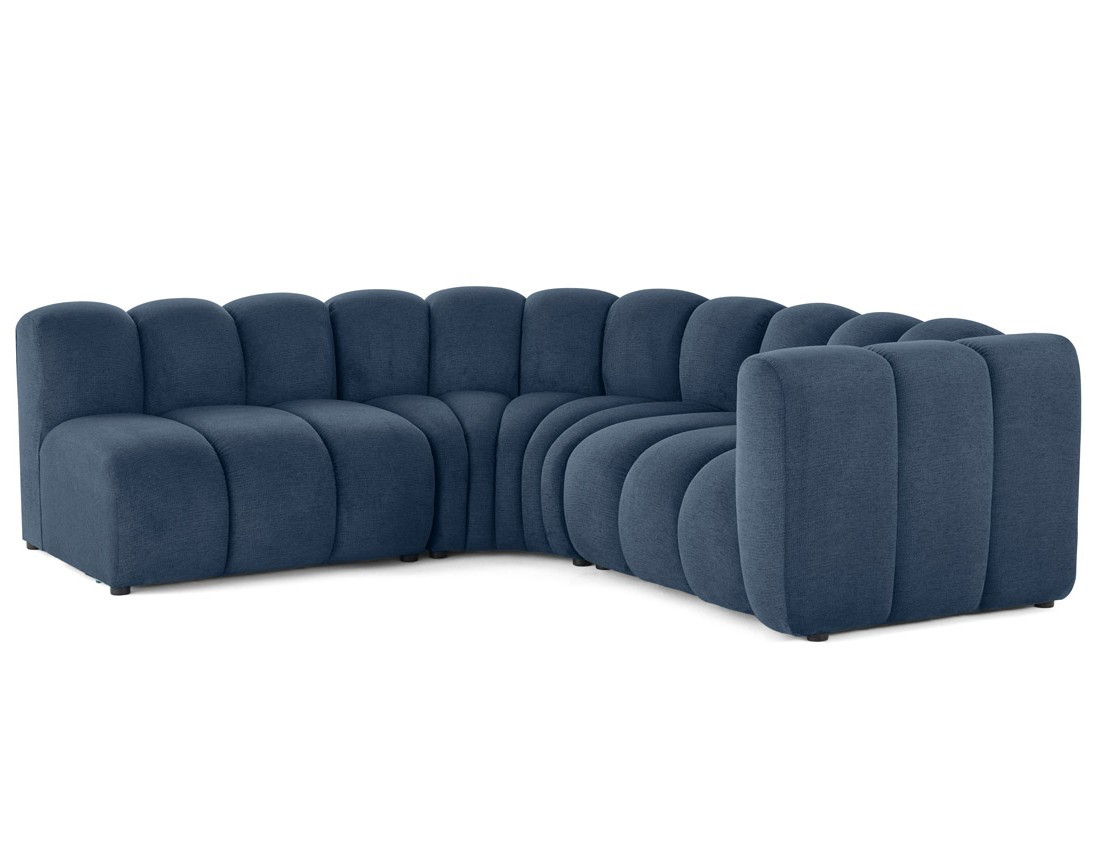 Canapé modulable d'angle gauche 4 places avec accoudoir en tissu texturé Debbie Canapé modulable d'angle gauche 4 places avec accoudoir en tissu texturé Debbie