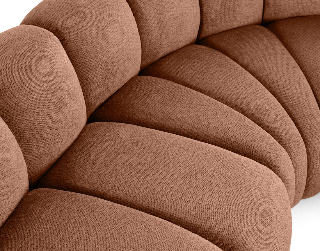 Canapé modulable d'angle gauche 4 places avec accoudoir en tissu texturé Debbie