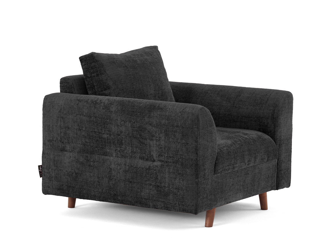 Fauteuil en velours texturé Rune