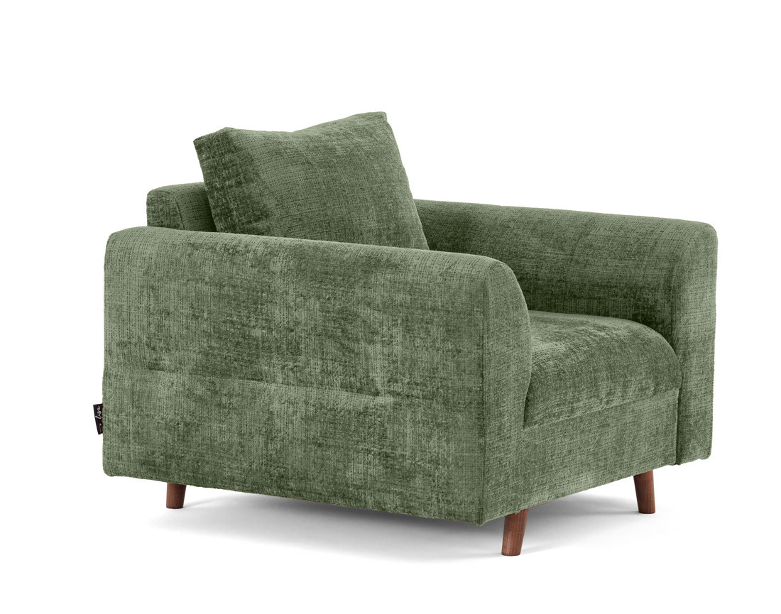 Fauteuil en velours texturé Rune