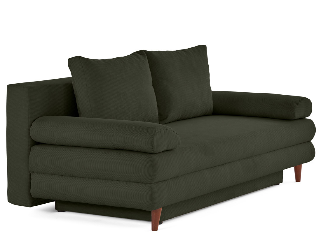 Canapé 3 places convertible avec coffre en velours côtelé Wonder