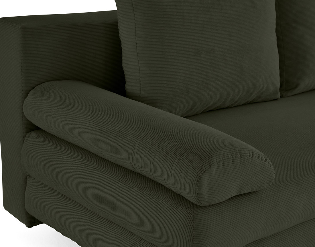 Canapé 3 places convertible avec coffre en velours côtelé Wonder