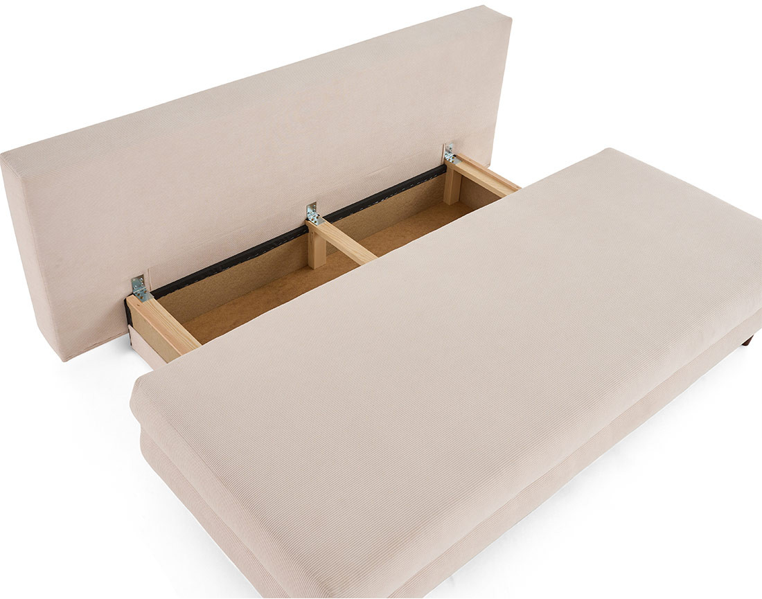 Canapé 3 places convertible avec coffre en velours côtelé Wonder