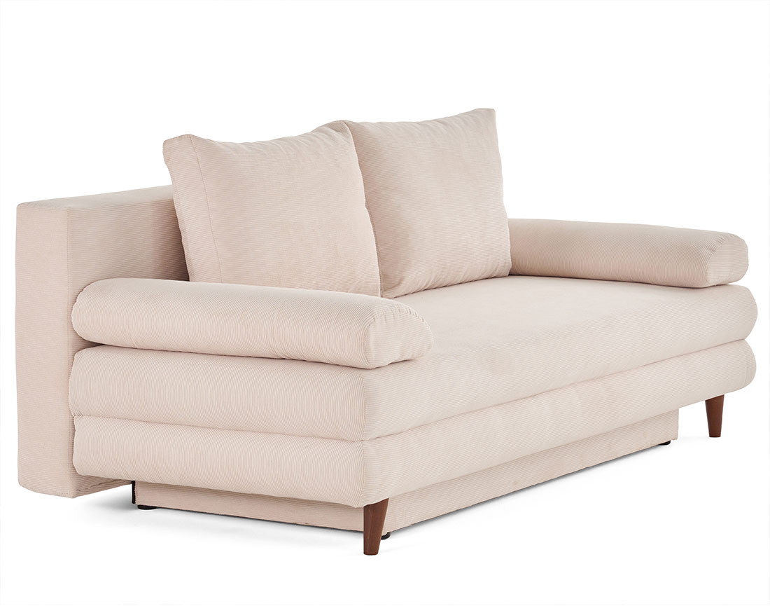 Canapé 3 places convertible avec coffre en velours côtelé Wonder