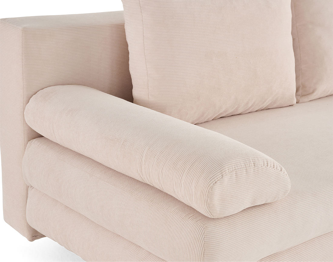 Canapé 3 places convertible avec coffre en velours côtelé Wonder