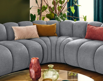 Module d'angle réversible en tissu texturé Debbie