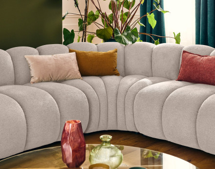 Module d'angle réversible en tissu texturé Debbie