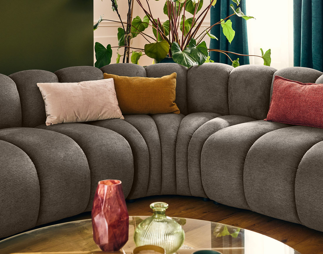 Module d'angle réversible en tissu texturé Debbie