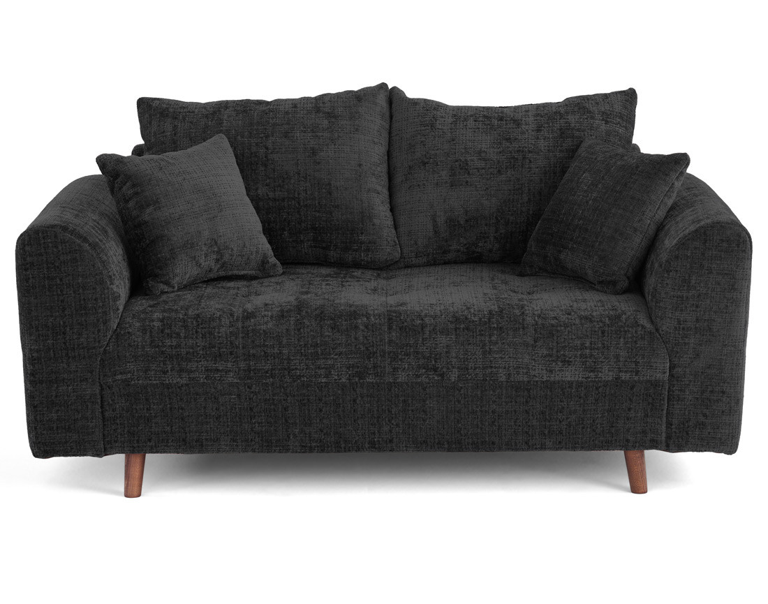 Canapé droit 2 places en velours texturé Rune