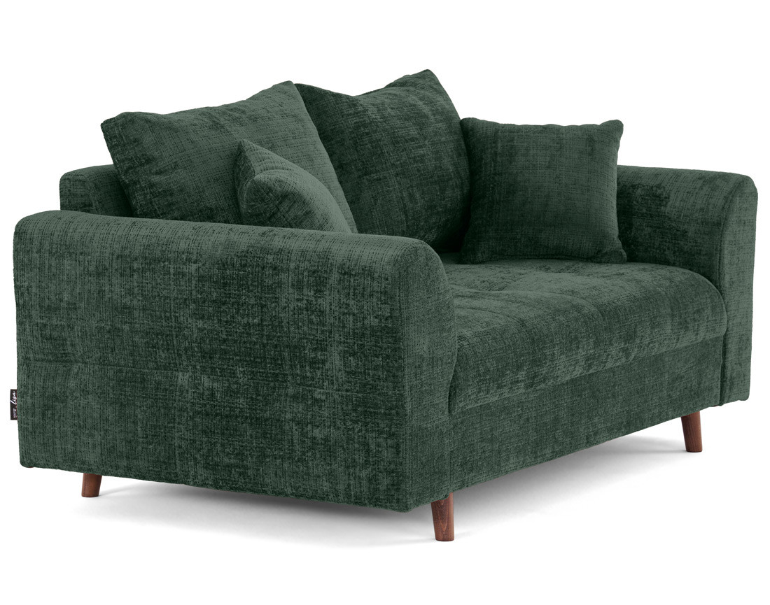 Canapé droit 2 places en velours texturé Rune