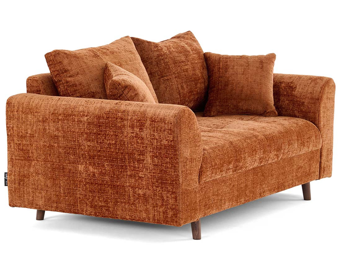 Canapé droit 2 places en velours texturé Rune