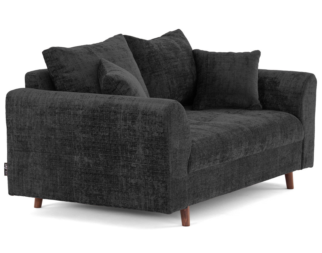 Canapé droit 2 places en velours texturé Rune