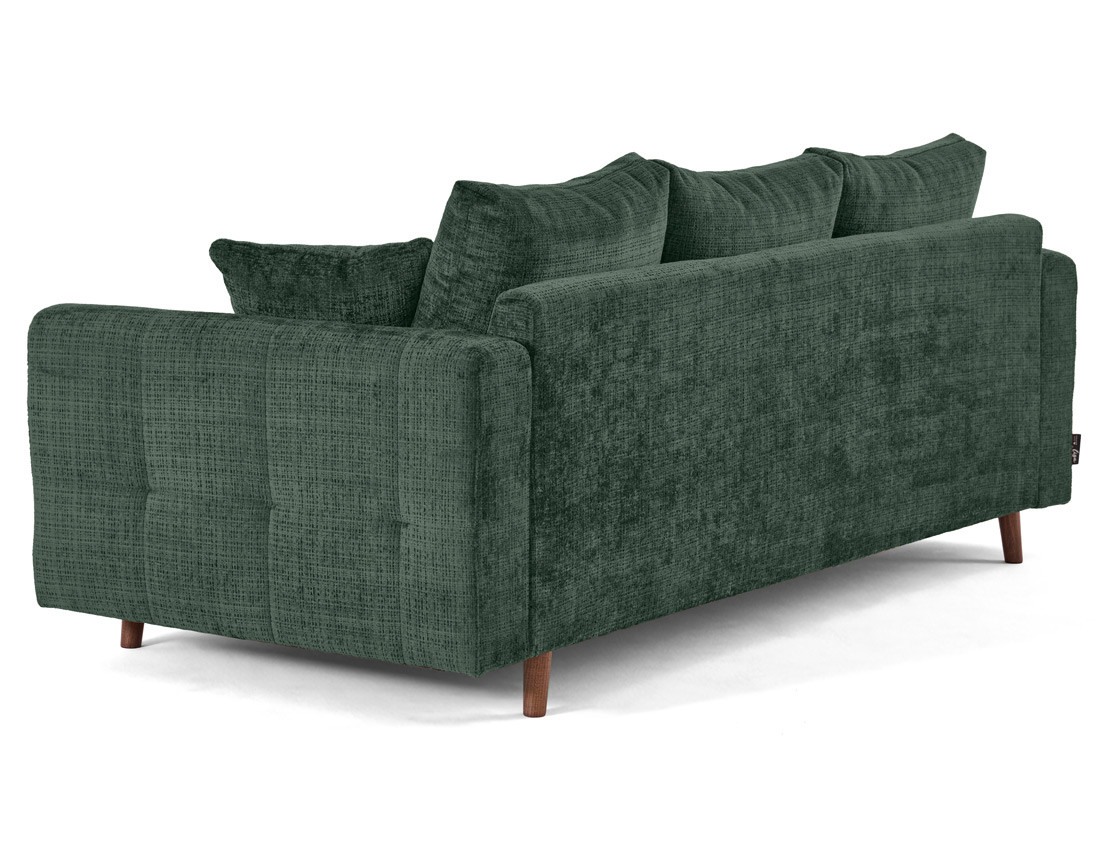 Canapé droit 3 places en velours texturé Rune