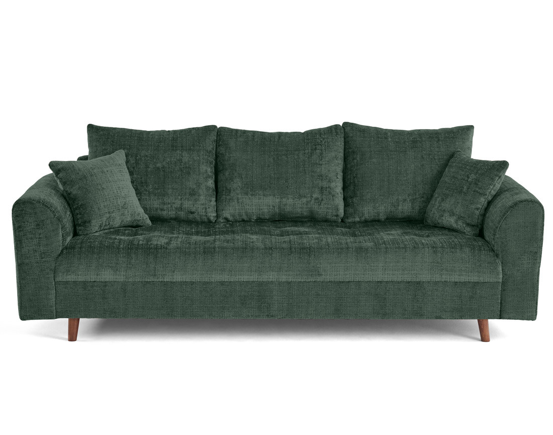 Canapé droit 3 places en velours texturé Rune