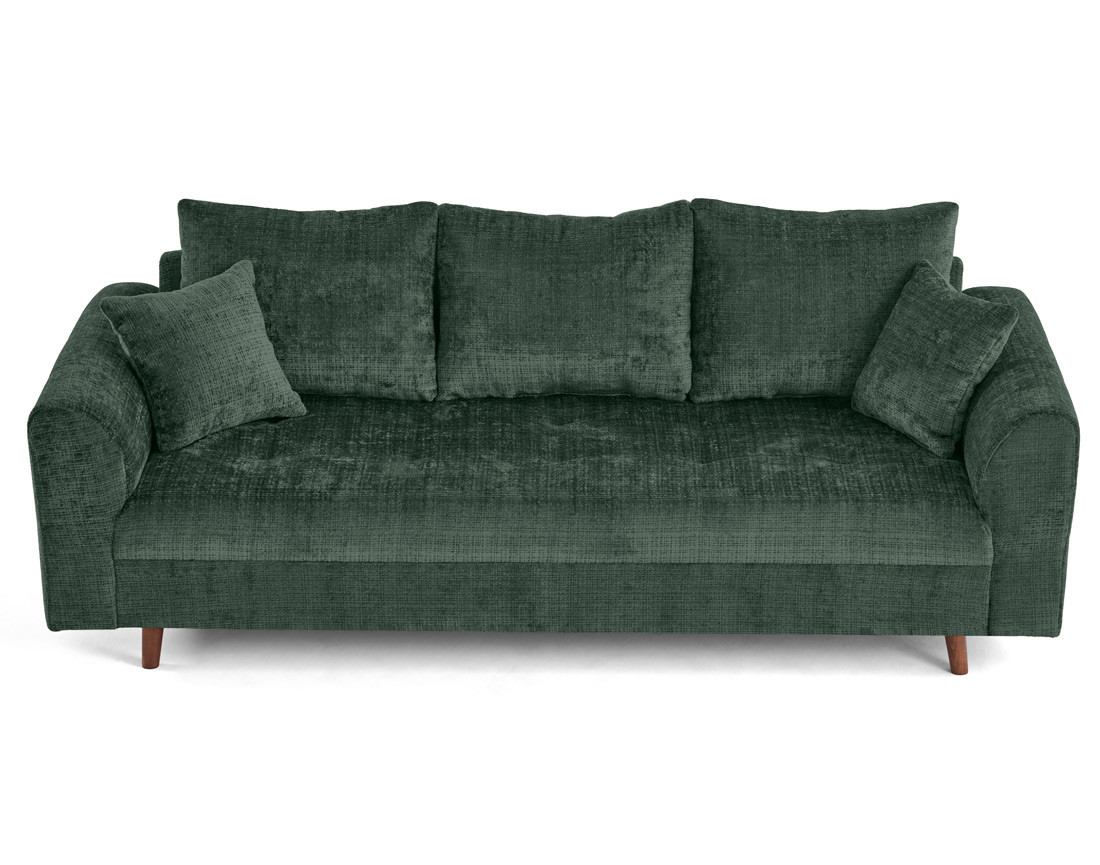 Canapé droit 3 places en velours texturé Rune