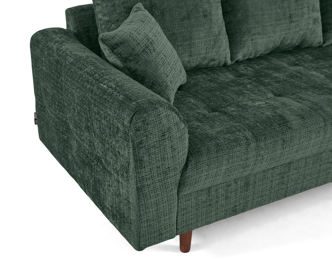 Canapé droit 3 places en velours texturé Rune