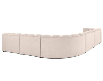 Canapé modulable d'angle droit 5 places en tissu texturé Debbie