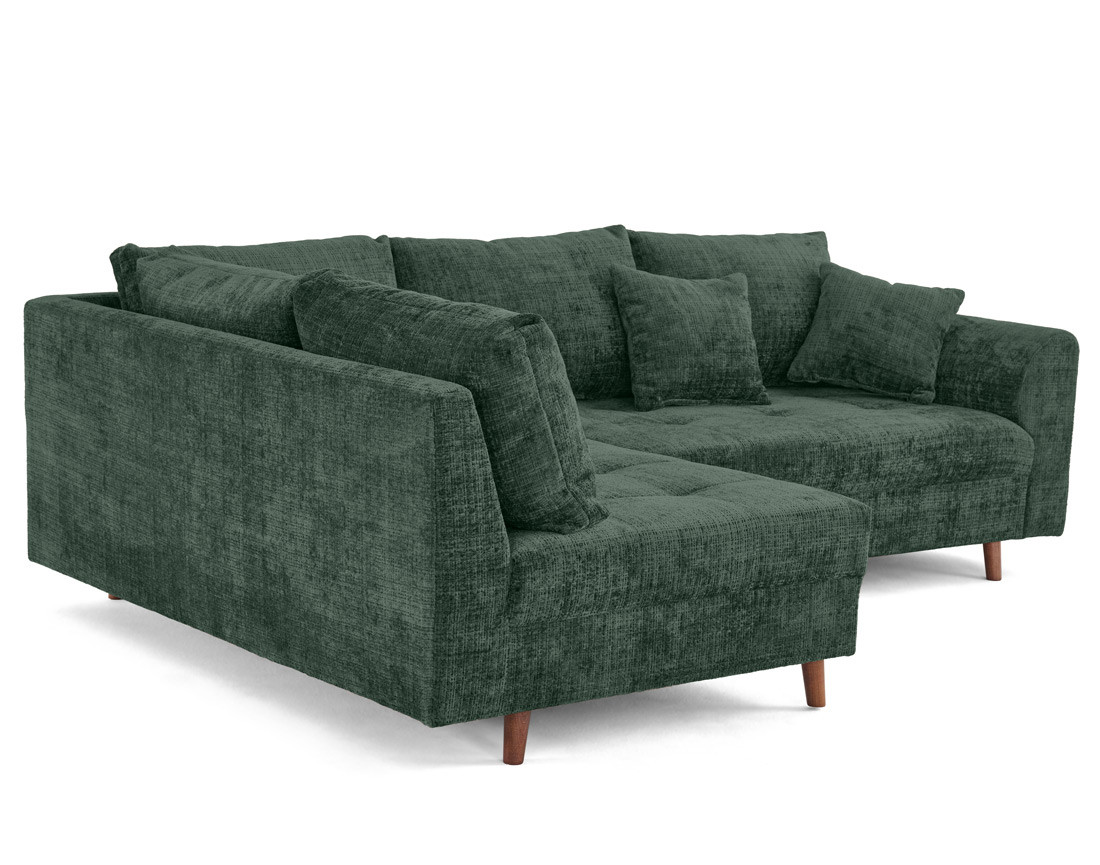 Canapé d'angle gauche 4 places en velours texturé Rune