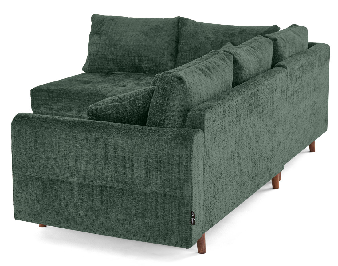 Canapé d'angle gauche 4 places en velours texturé Rune