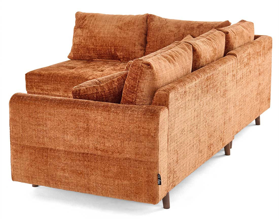 Canapé d'angle gauche 4 places en velours texturé Rune