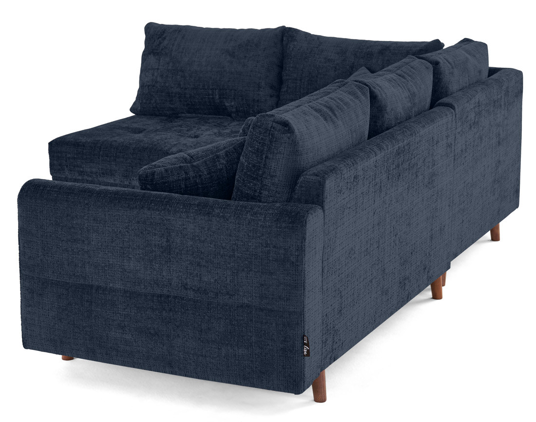 Canapé d'angle gauche 4 places en velours texturé Rune