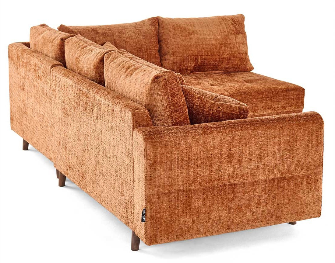 Canapé d'angle droit 4 places en velours texturé Rune