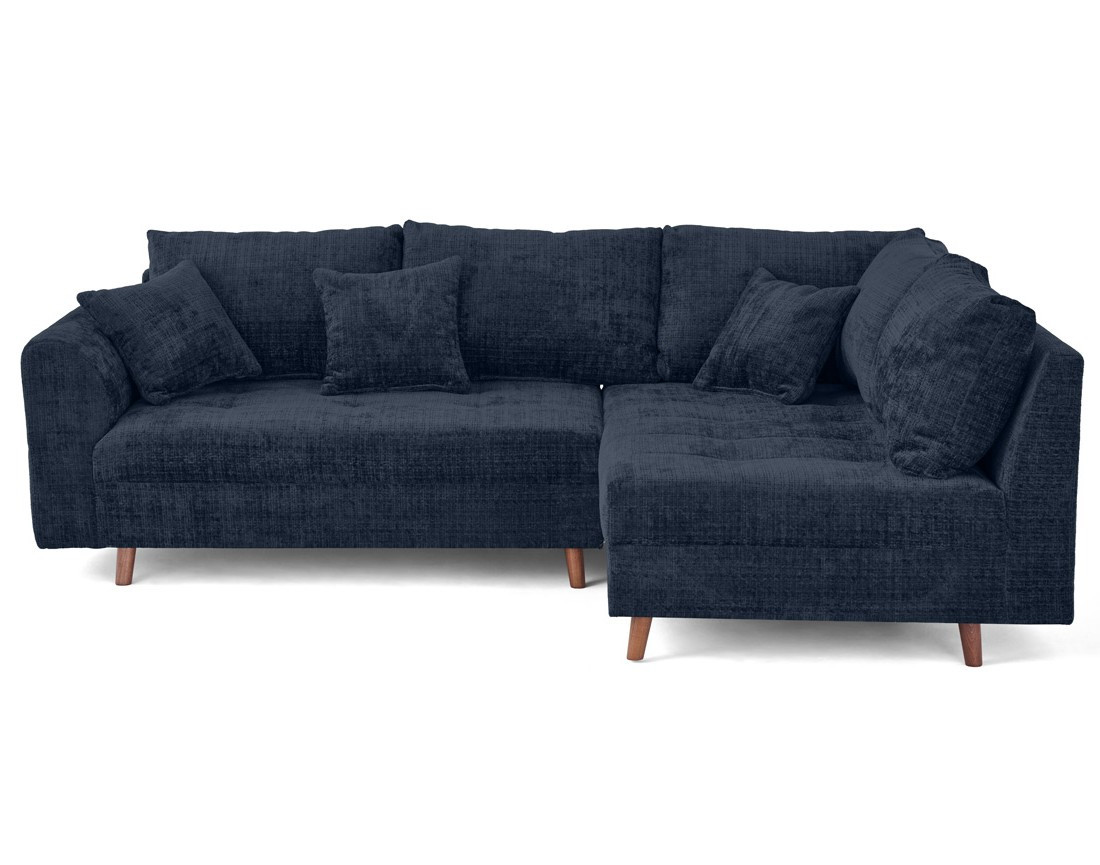 Canapé d'angle droit 4 places en velours texturé Rune