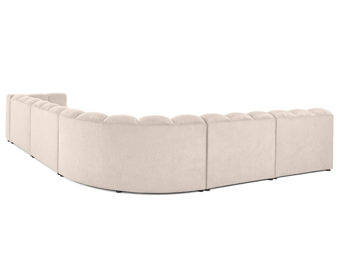 Canapé modulable d'angle gauche 5 places en tissu texturé Debbie Canapé modulable d'angle gauche 5 places en tissu texturé Debbie