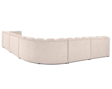 Canapé modulable d'angle gauche 5 places en tissu texturé Debbie