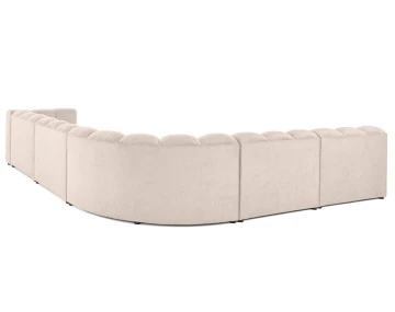 Canapé modulable d'angle gauche 5 places en tissu texturé Debbie