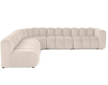 Canapé modulable d'angle gauche 5 places en tissu texturé Debbie