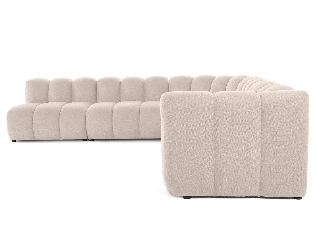 Canapé modulable d'angle gauche 5 places en tissu texturé Debbie Canapé modulable d'angle gauche 5 places en tissu texturé Debbie
