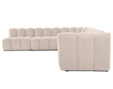 Canapé modulable d'angle gauche 5 places en tissu texturé Debbie