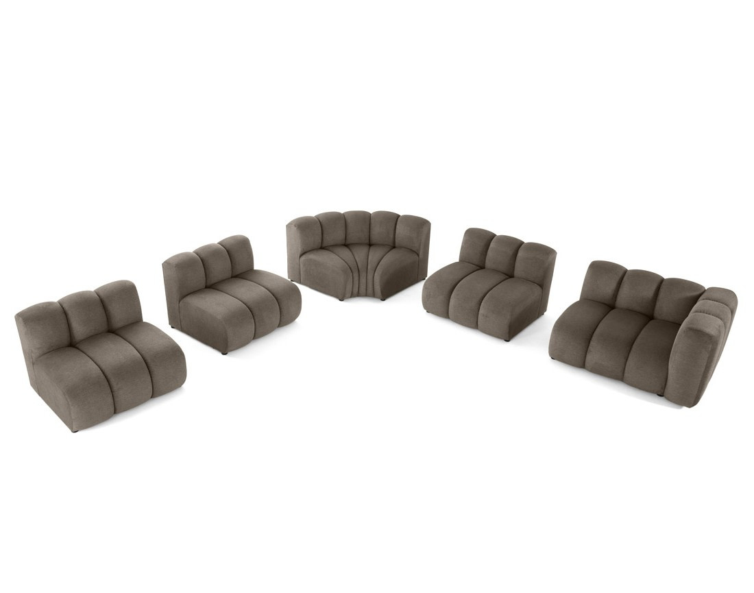 Canapé modulable d'angle gauche 5 places en tissu texturé Debbie