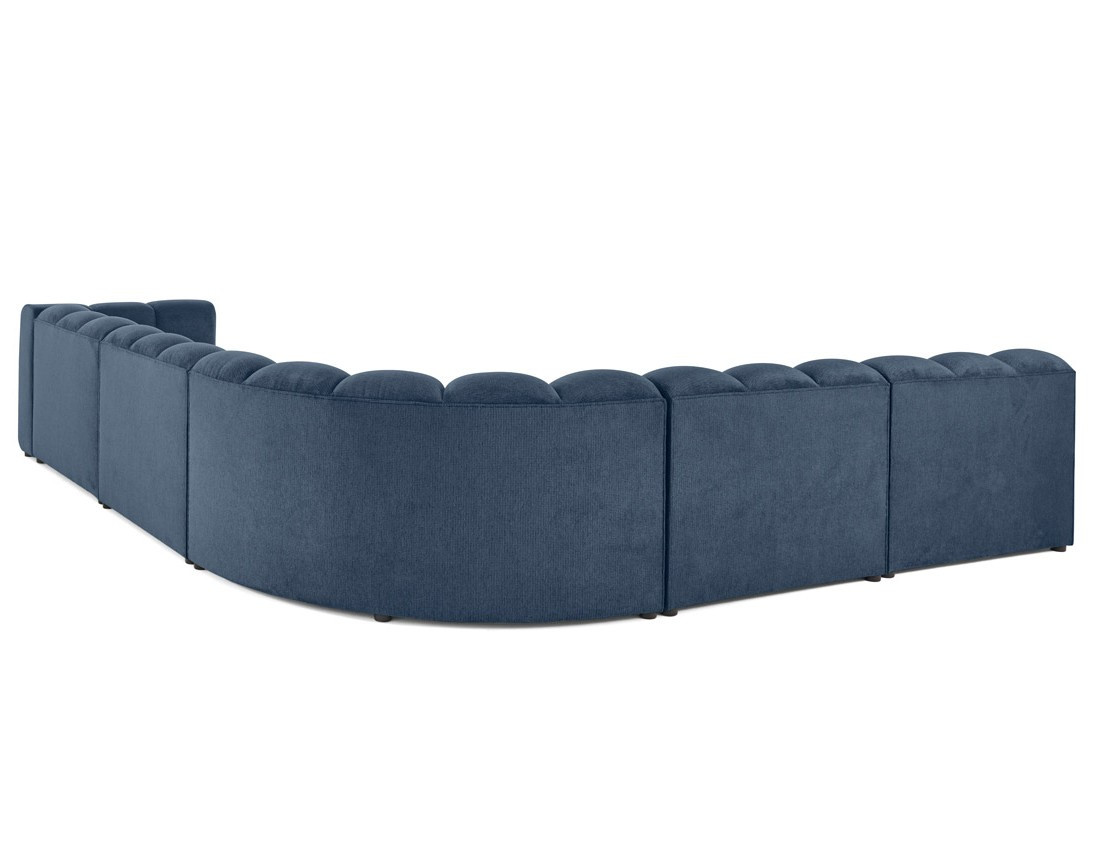 Canapé modulable d'angle gauche 5 places en tissu texturé Debbie