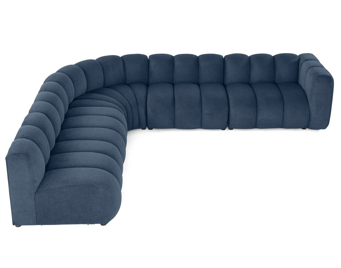 Canapé modulable d'angle gauche 5 places en tissu texturé Debbie